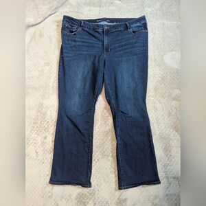 Old Navy Mid-Rise Kicker Bootcut Women's Jeans - Dark Wash
